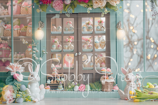 Pastel Easter Shop Fabric Backdrop-Fabric Photography Backdrop-Snobby Drops Fabric Backdrops for Photography, Exclusive Designs by Tara Mapes Photography, Enchanted Eye Creations by Tara Mapes, photography backgrounds, photography backdrops, fast shipping, US backdrops, cheap photography backdrops