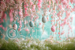 Pastel Easter Tree Fabric Backdrop-Fabric Photography Backdrop-Snobby Drops Fabric Backdrops for Photography, Exclusive Designs by Tara Mapes Photography, Enchanted Eye Creations by Tara Mapes, photography backgrounds, photography backdrops, fast shipping, US backdrops, cheap photography backdrops