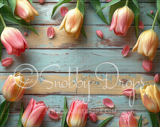 Pastel Easter Tulips Fabric Wee Drop-Fabric Photography Backdrop-Snobby Drops Fabric Backdrops for Photography, Exclusive Designs by Tara Mapes Photography, Enchanted Eye Creations by Tara Mapes, photography backgrounds, photography backdrops, fast shipping, US backdrops, cheap photography backdrops