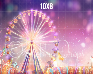 Pastel Ferris Wheel with Lights Fabric Backdrop-Fabric Photography Backdrop-Snobby Drops Fabric Backdrops for Photography, Exclusive Designs by Tara Mapes Photography, Enchanted Eye Creations by Tara Mapes, photography backgrounds, photography backdrops, fast shipping, US backdrops, cheap photography backdrops