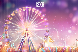 Pastel Ferris Wheel with Lights Fabric Backdrop-Fabric Photography Backdrop-Snobby Drops Fabric Backdrops for Photography, Exclusive Designs by Tara Mapes Photography, Enchanted Eye Creations by Tara Mapes, photography backgrounds, photography backdrops, fast shipping, US backdrops, cheap photography backdrops