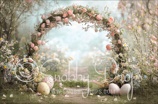 Pastel Floral Easter Arch Backdrop-Fabric Photography Backdrop-Snobby Drops Fabric Backdrops for Photography, Exclusive Designs by Tara Mapes Photography, Enchanted Eye Creations by Tara Mapes, photography backgrounds, photography backdrops, fast shipping, US backdrops, cheap photography backdrops