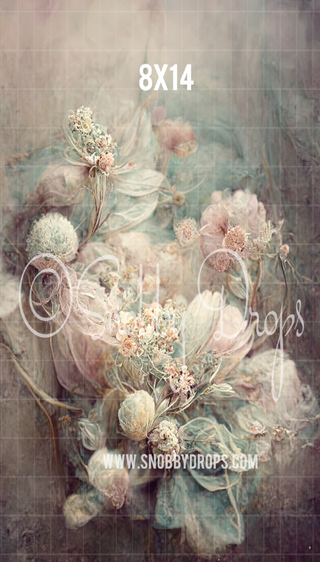 Pastel Floral Fine Art Fabric Backdrop Sweep-Fabric Photography Sweep-Snobby Drops Fabric Backdrops for Photography, Exclusive Designs by Tara Mapes Photography, Enchanted Eye Creations by Tara Mapes, photography backgrounds, photography backdrops, fast shipping, US backdrops, cheap photography backdrops