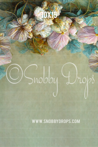 Pastel Floral Fine Art Fabric Backdrop Sweep-Fabric Photography Sweep-Snobby Drops Fabric Backdrops for Photography, Exclusive Designs by Tara Mapes Photography, Enchanted Eye Creations by Tara Mapes, photography backgrounds, photography backdrops, fast shipping, US backdrops, cheap photography backdrops