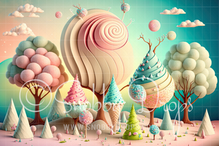 Pastel Ice Cream Land Fabric Tot Drop-Fabric Photography Tot Drop-Snobby Drops Fabric Backdrops for Photography, Exclusive Designs by Tara Mapes Photography, Enchanted Eye Creations by Tara Mapes, photography backgrounds, photography backdrops, fast shipping, US backdrops, cheap photography backdrops