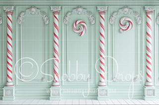 Pastel Mint Green and Peppermint Wall Fabric Backdrop-Fabric Photography Backdrop-Snobby Drops Fabric Backdrops for Photography, Exclusive Designs by Tara Mapes Photography, Enchanted Eye Creations by Tara Mapes, photography backgrounds, photography backdrops, fast shipping, US backdrops, cheap photography backdrops