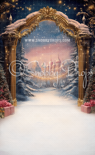 Pastel Nutcracker Realm Fabric Backdrop Sweep-Fabric Photography Sweep-Snobby Drops Fabric Backdrops for Photography, Exclusive Designs by Tara Mapes Photography, Enchanted Eye Creations by Tara Mapes, photography backgrounds, photography backdrops, fast shipping, US backdrops, cheap photography backdrops