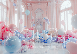 Pastel Party Balloon Room Fabric Backdrop-Fabric Photography Backdrop-Snobby Drops Fabric Backdrops for Photography, Exclusive Designs by Tara Mapes Photography, Enchanted Eye Creations by Tara Mapes, photography backgrounds, photography backdrops, fast shipping, US backdrops, cheap photography backdrops