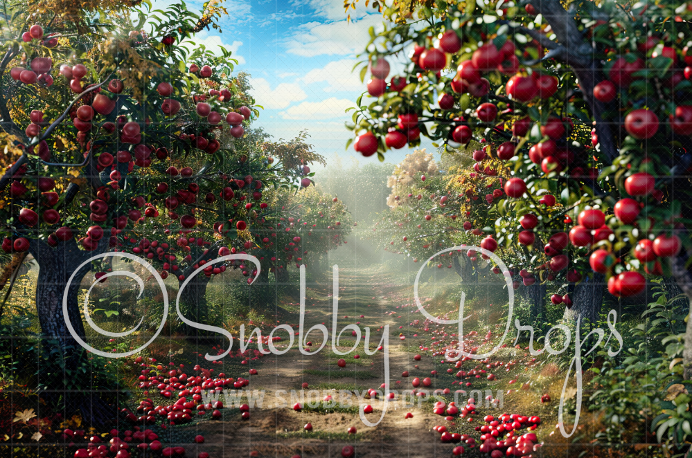 Snobby Path in Apple Orchard Fabric Backdrop M6015 exclusive at Snobby Drops