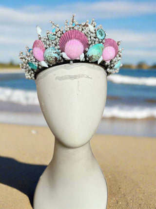 Pearls and Shells Mermaid Crown-Accessories-Snobby Drops Fabric Backdrops for Photography, Exclusive Designs by Tara Mapes Photography, Enchanted Eye Creations by Tara Mapes, photography backgrounds, photography backdrops, fast shipping, US backdrops, cheap photography backdrops