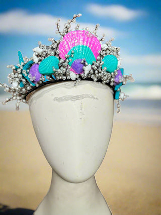 Pearls and Shells Mermaid Crown-Accessories-Snobby Drops Fabric Backdrops for Photography, Exclusive Designs by Tara Mapes Photography, Enchanted Eye Creations by Tara Mapes, photography backgrounds, photography backdrops, fast shipping, US backdrops, cheap photography backdrops