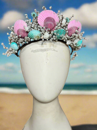 Pearls and Shells Mermaid Crown-Accessories-Snobby Drops Fabric Backdrops for Photography, Exclusive Designs by Tara Mapes Photography, Enchanted Eye Creations by Tara Mapes, photography backgrounds, photography backdrops, fast shipping, US backdrops, cheap photography backdrops