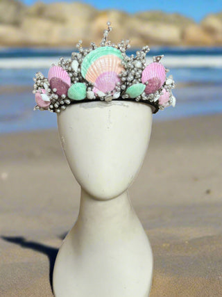 Pearls and Shells Mermaid Crown-Accessories-Snobby Drops Fabric Backdrops for Photography, Exclusive Designs by Tara Mapes Photography, Enchanted Eye Creations by Tara Mapes, photography backgrounds, photography backdrops, fast shipping, US backdrops, cheap photography backdrops