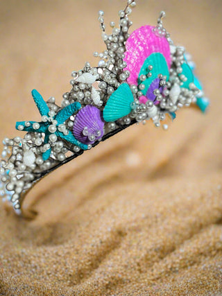 Pearls and Shells Mermaid Crown-Accessories-Snobby Drops Fabric Backdrops for Photography, Exclusive Designs by Tara Mapes Photography, Enchanted Eye Creations by Tara Mapes, photography backgrounds, photography backdrops, fast shipping, US backdrops, cheap photography backdrops