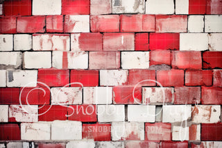 Peppermint Brick Fabric Floor-Fabric Floor-Snobby Drops Fabric Backdrops for Photography, Exclusive Designs by Tara Mapes Photography, Enchanted Eye Creations by Tara Mapes, photography backgrounds, photography backdrops, fast shipping, US backdrops, cheap photography backdrops