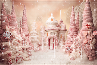 Peppermint Christmas Candy Town Fabric Backdrop-Fabric Photography Backdrop-Snobby Drops Fabric Backdrops for Photography, Exclusive Designs by Tara Mapes Photography, Enchanted Eye Creations by Tara Mapes, photography backgrounds, photography backdrops, fast shipping, US backdrops, cheap photography backdrops