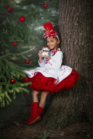 Peppermint Nutcracker Top Hat-Accessories-Snobby Drops Fabric Backdrops for Photography, Exclusive Designs by Tara Mapes Photography, Enchanted Eye Creations by Tara Mapes, photography backgrounds, photography backdrops, fast shipping, US backdrops, cheap photography backdrops