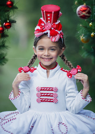 Peppermint Nutcracker Top Hat-Accessories-Snobby Drops Fabric Backdrops for Photography, Exclusive Designs by Tara Mapes Photography, Enchanted Eye Creations by Tara Mapes, photography backgrounds, photography backdrops, fast shipping, US backdrops, cheap photography backdrops