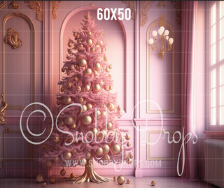 Perfectly Pink Christmas Room Fabric Backdrop-Fabric Photography Backdrop-Snobby Drops Fabric Backdrops for Photography, Exclusive Designs by Tara Mapes Photography, Enchanted Eye Creations by Tara Mapes, photography backgrounds, photography backdrops, fast shipping, US backdrops, cheap photography backdrops