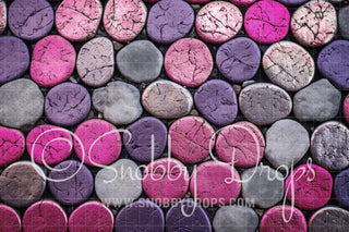 Pink and Purple Cobblestone Fabric or Rubber Backed Floor-Floor-Snobby Drops Fabric Backdrops for Photography, Exclusive Designs by Tara Mapes Photography, Enchanted Eye Creations by Tara Mapes, photography backgrounds, photography backdrops, fast shipping, US backdrops, cheap photography backdrops