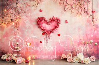 Pink and Red Valentine Fabric Backdrop-Fabric Photography Backdrop-Snobby Drops Fabric Backdrops for Photography, Exclusive Designs by Tara Mapes Photography, Enchanted Eye Creations by Tara Mapes, photography backgrounds, photography backdrops, fast shipping, US backdrops, cheap photography backdrops