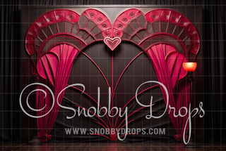 Pink Arch Art Deco Valentine Fabric Backdrop-Fabric Photography Backdrop-Snobby Drops Fabric Backdrops for Photography, Exclusive Designs by Tara Mapes Photography, Enchanted Eye Creations by Tara Mapes, photography backgrounds, photography backdrops, fast shipping, US backdrops, cheap photography backdrops