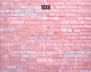 Pink Brick Fabric or Rubber Backed Floor-Floor-Snobby Drops Fabric Backdrops for Photography, Exclusive Designs by Tara Mapes Photography, Enchanted Eye Creations by Tara Mapes, photography backgrounds, photography backdrops, fast shipping, US backdrops, cheap photography backdrops