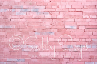 Pink Brick Fabric or Rubber Backed Floor-Floor-Snobby Drops Fabric Backdrops for Photography, Exclusive Designs by Tara Mapes Photography, Enchanted Eye Creations by Tara Mapes, photography backgrounds, photography backdrops, fast shipping, US backdrops, cheap photography backdrops