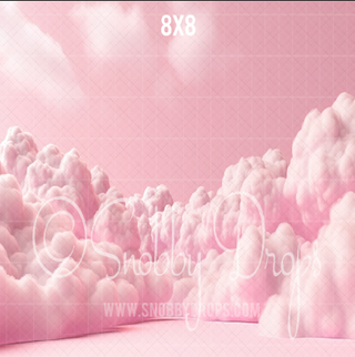 Pink Cotton Candy Clouds Fabric Backdrop-Fabric Photography Backdrop-Snobby Drops Fabric Backdrops for Photography, Exclusive Designs by Tara Mapes Photography, Enchanted Eye Creations by Tara Mapes, photography backgrounds, photography backdrops, fast shipping, US backdrops, cheap photography backdrops