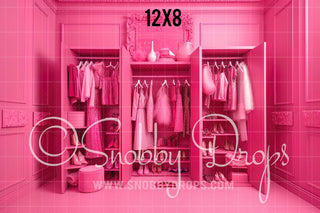 Pink Doll Closet Fabric Backdrop-Fabric Photography Backdrop-Snobby Drops Fabric Backdrops for Photography, Exclusive Designs by Tara Mapes Photography, Enchanted Eye Creations by Tara Mapes, photography backgrounds, photography backdrops, fast shipping, US backdrops, cheap photography backdrops