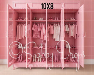 Pink Doll Closet Fabric Backdrop 6-Fabric Photography Backdrop-Snobby Drops Fabric Backdrops for Photography, Exclusive Designs by Tara Mapes Photography, Enchanted Eye Creations by Tara Mapes, photography backgrounds, photography backdrops, fast shipping, US backdrops, cheap photography backdrops