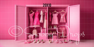 Pink Doll Closet Fabric Backdrop 7-Fabric Photography Backdrop-Snobby Drops Fabric Backdrops for Photography, Exclusive Designs by Tara Mapes Photography, Enchanted Eye Creations by Tara Mapes, photography backgrounds, photography backdrops, fast shipping, US backdrops, cheap photography backdrops