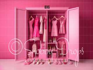 Pink Doll Closet Fabric Backdrop 7-Fabric Photography Backdrop-Snobby Drops Fabric Backdrops for Photography, Exclusive Designs by Tara Mapes Photography, Enchanted Eye Creations by Tara Mapes, photography backgrounds, photography backdrops, fast shipping, US backdrops, cheap photography backdrops