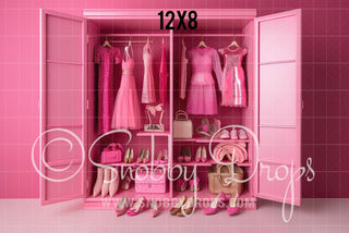 Pink Doll Closet Fabric Backdrop 8-Fabric Photography Backdrop-Snobby Drops Fabric Backdrops for Photography, Exclusive Designs by Tara Mapes Photography, Enchanted Eye Creations by Tara Mapes, photography backgrounds, photography backdrops, fast shipping, US backdrops, cheap photography backdrops