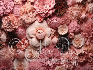 Pink Flower Wall Florals Fine Art Fabric Backdrop-Fabric Photography Backdrop-Snobby Drops Fabric Backdrops for Photography, Exclusive Designs by Tara Mapes Photography, Enchanted Eye Creations by Tara Mapes, photography backgrounds, photography backdrops, fast shipping, US backdrops, cheap photography backdrops