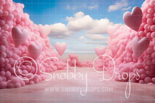 Pink Hearts Path Valentine Fabric Backdrop-Fabric Photography Backdrop-Snobby Drops Fabric Backdrops for Photography, Exclusive Designs by Tara Mapes Photography, Enchanted Eye Creations by Tara Mapes, photography backgrounds, photography backdrops, fast shipping, US backdrops, cheap photography backdrops