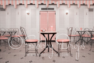 Pink Ice Cream Parlor Fabric Backdrop-Fabric Photography Backdrop-Snobby Drops Fabric Backdrops for Photography, Exclusive Designs by Tara Mapes Photography, Enchanted Eye Creations by Tara Mapes, photography backgrounds, photography backdrops, fast shipping, US backdrops, cheap photography backdrops