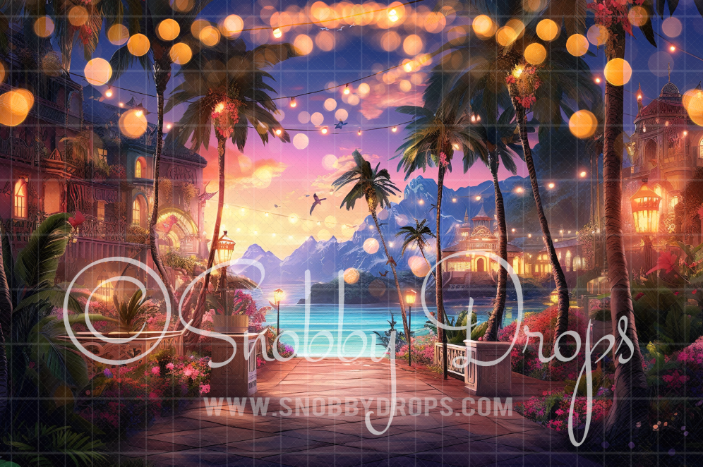 Pink Malibu City Fabric Backdrop by Snobby Drops