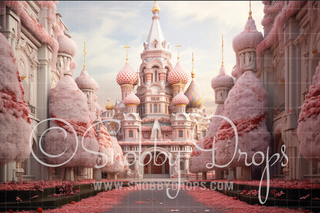 Pink Nutcracker Realm Fabric Backdrop-Fabric Photography Backdrop-Snobby Drops Fabric Backdrops for Photography, Exclusive Designs by Tara Mapes Photography, Enchanted Eye Creations by Tara Mapes, photography backgrounds, photography backdrops, fast shipping, US backdrops, cheap photography backdrops
