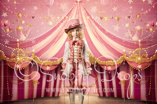 Pink Painterly Pastel Circus Tent Fabric Backdrop-Fabric Photography Backdrop-Snobby Drops Fabric Backdrops for Photography, Exclusive Designs by Tara Mapes Photography, Enchanted Eye Creations by Tara Mapes, photography backgrounds, photography backdrops, fast shipping, US backdrops, cheap photography backdrops