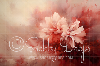 Pink & Red Flowers Fabric Backdrop-Fabric Photography Backdrop-Snobby Drops Fabric Backdrops for Photography, Exclusive Designs by Tara Mapes Photography, Enchanted Eye Creations by Tara Mapes, photography backgrounds, photography backdrops, fast shipping, US backdrops, cheap photography backdrops