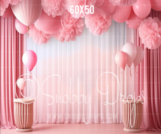 Pink Things Cake Smash Fabric Backdrop-Fabric Photography Backdrop-Snobby Drops Fabric Backdrops for Photography, Exclusive Designs by Tara Mapes Photography, Enchanted Eye Creations by Tara Mapes, photography backgrounds, photography backdrops, fast shipping, US backdrops, cheap photography backdrops