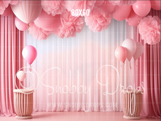 Pink Things Cake Smash Fabric Backdrop-Fabric Photography Backdrop-Snobby Drops Fabric Backdrops for Photography, Exclusive Designs by Tara Mapes Photography, Enchanted Eye Creations by Tara Mapes, photography backgrounds, photography backdrops, fast shipping, US backdrops, cheap photography backdrops