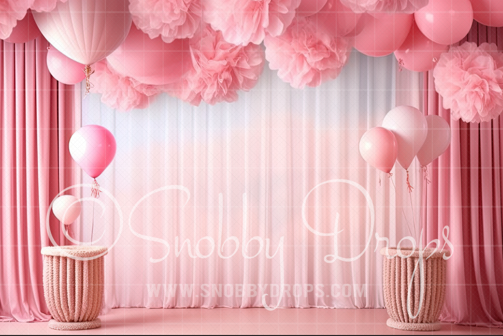 Snobby Drops Pink Things Cake Smash Fabric Backdrop Made in the USA