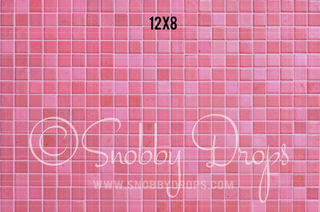 Pink Tile Floor-Floor-Snobby Drops Fabric Backdrops for Photography, Exclusive Designs by Tara Mapes Photography, Enchanted Eye Creations by Tara Mapes, photography backgrounds, photography backdrops, fast shipping, US backdrops, cheap photography backdrops