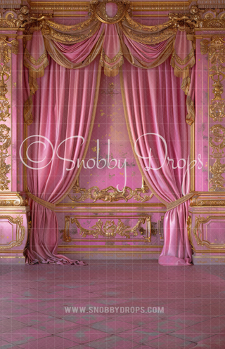 Posh Pink Room Backdrop Sweep-Fabric Photography Backdrop-Snobby Drops Fabric Backdrops for Photography, Exclusive Designs by Tara Mapes Photography, Enchanted Eye Creations by Tara Mapes, photography backgrounds, photography backdrops, fast shipping, US backdrops, cheap photography backdrops