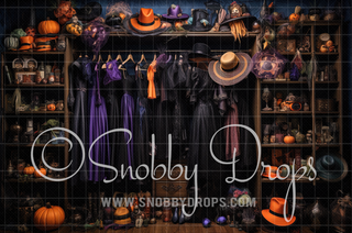 Posh Witch Closet Halloween Fabric Backdrop-Fabric Photography Backdrop-Snobby Drops Fabric Backdrops for Photography, Exclusive Designs by Tara Mapes Photography, Enchanted Eye Creations by Tara Mapes, photography backgrounds, photography backdrops, fast shipping, US backdrops, cheap photography backdrops