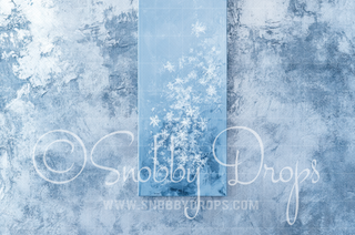 Powder Blue Frozen Snowflakes Skinny-Drop-on-Drop Fine Art Fabric Backdrop-Skinny-Drop-on-Drop Fabric Backdrop-Snobby Drops Fabric Backdrops for Photography, Exclusive Designs by Tara Mapes Photography, Enchanted Eye Creations by Tara Mapes, photography backgrounds, photography backdrops, fast shipping, US backdrops, cheap photography backdrops