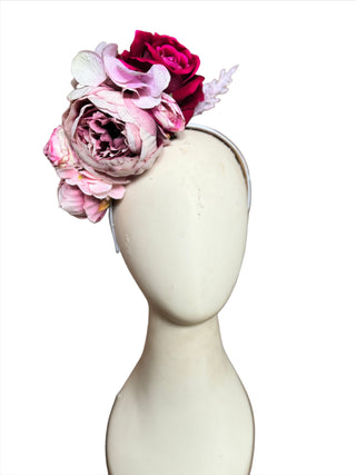 Pretty in Peonies FlowerFall Headpiece-Accessories-Snobby Drops Fabric Backdrops for Photography, Exclusive Designs by Tara Mapes Photography, Enchanted Eye Creations by Tara Mapes, photography backgrounds, photography backdrops, fast shipping, US backdrops, cheap photography backdrops