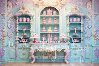 Pretty Pastel Candy Shelves Fabric Backdrop-Fabric Photography Backdrop-Snobby Drops Fabric Backdrops for Photography, Exclusive Designs by Tara Mapes Photography, Enchanted Eye Creations by Tara Mapes, photography backgrounds, photography backdrops, fast shipping, US backdrops, cheap photography backdrops